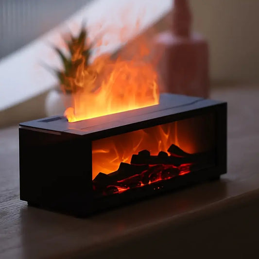 Quiet Flame-Inspired Humidifier with Remote Control, USB Powered, Large Mist Output - Perfect for Small Spaces, Air Humidifier