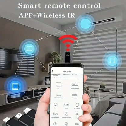 Smart Infrared Remote Control Adapter, USB OTG Wireless IR Blaster, Data Transmission Compatible, 0-5W Power Range, Plastic Material, No Battery Required