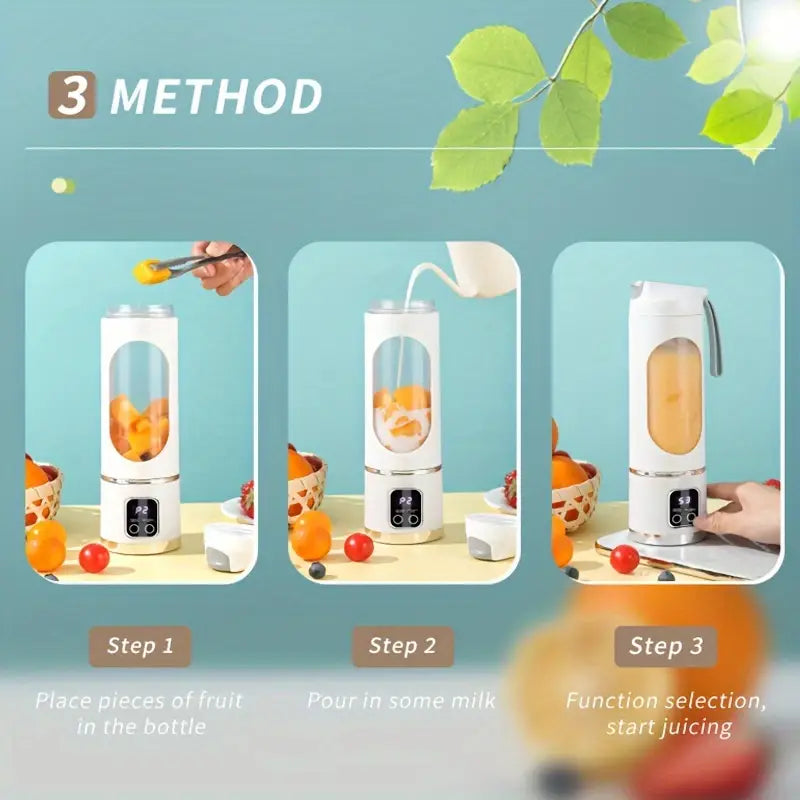 YAOWITHSU Compact USB Rechargeable Portable Fruit Juicer