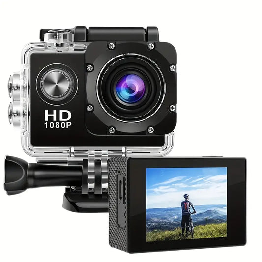 Ourlife HD 1080P Action Camera with Accessories, Rechargeable Battery, and Bike Mount