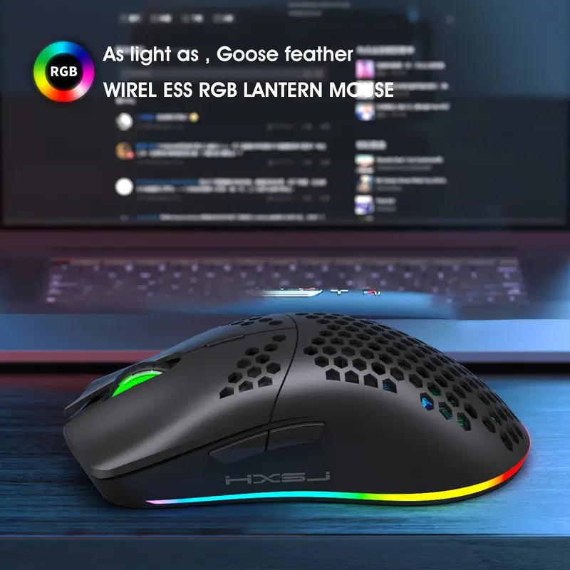 HXSJ 2.4G Wireless Gaming Mouse with RGB Lighting