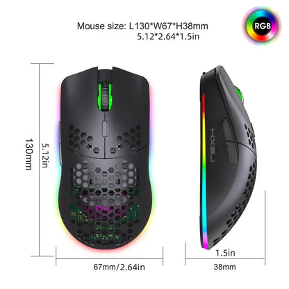 HXSJ 2.4G Wireless Gaming Mouse with RGB Lighting