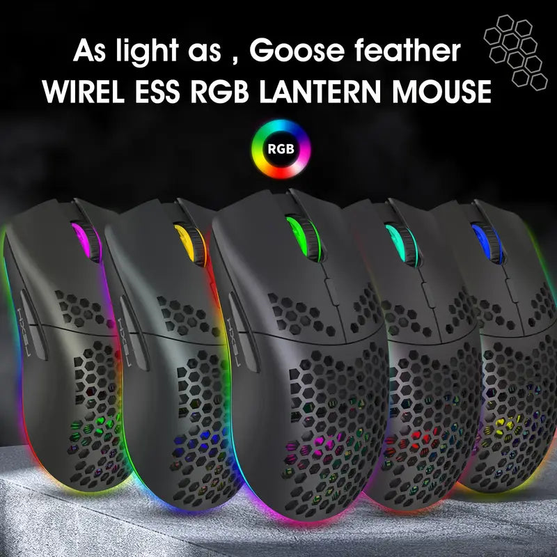 HXSJ 2.4G Wireless Gaming Mouse with RGB Lighting