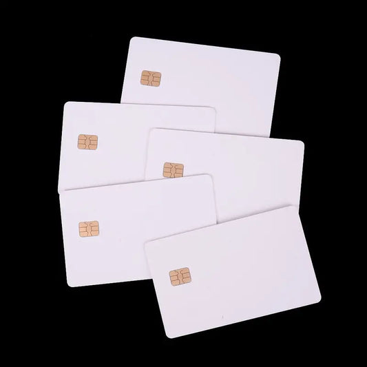 5-Pack ISO PVC Smart Card IC Blank with SLE4442 Chip, Metal Contact IC Card, Safety White, Payment & Access Control Card